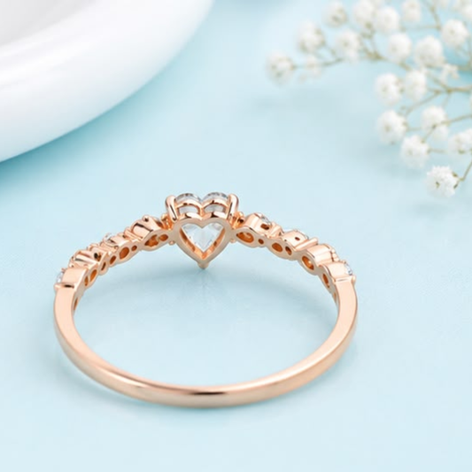 Heart & Round Lab Grown Diamond Ring