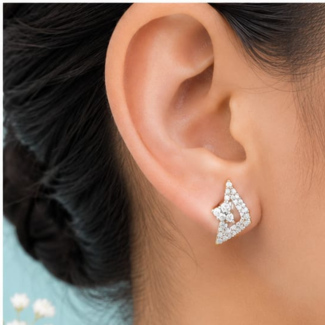 Heart & Round Tops Lab Grown Diamond Earrings