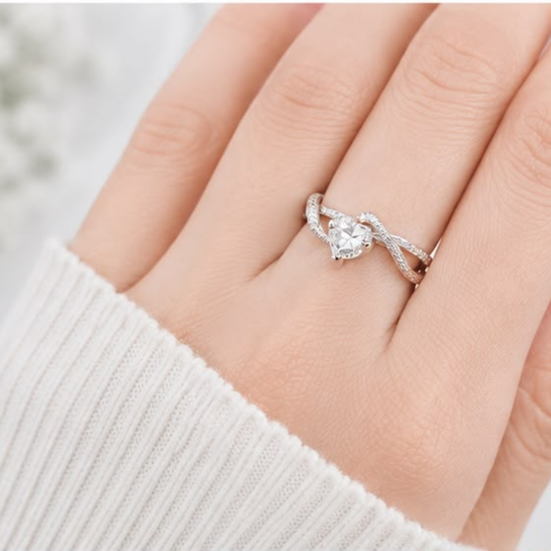 Heart & Round Statement Lab Grown Diamond Ring