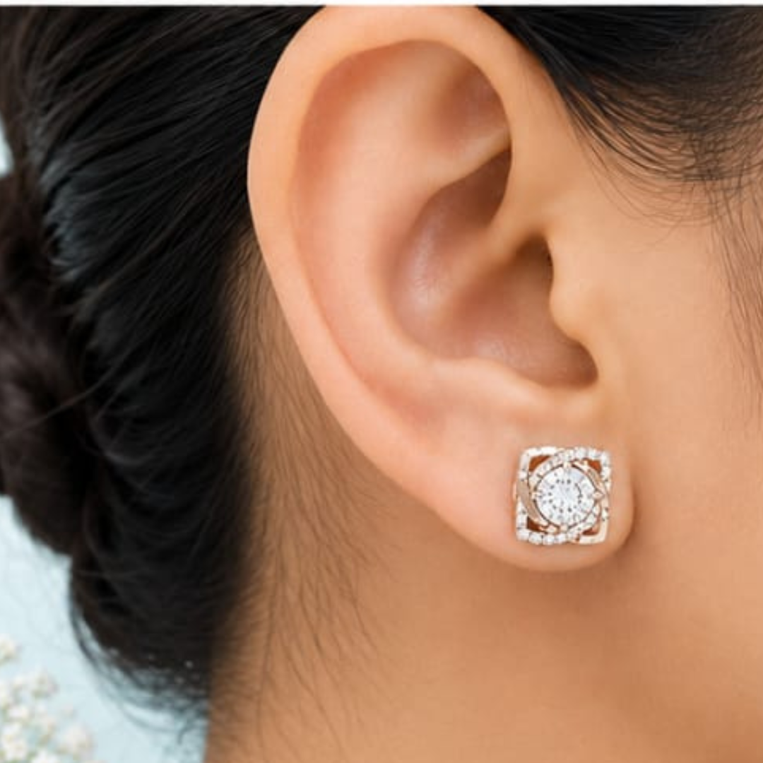 Round Solitaire Lab Grown Diamond Stud Earrings