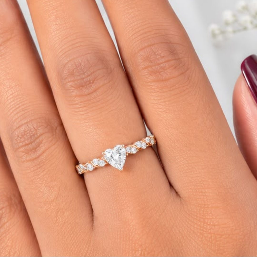 Heart & Round Lab Grown Diamond Ring