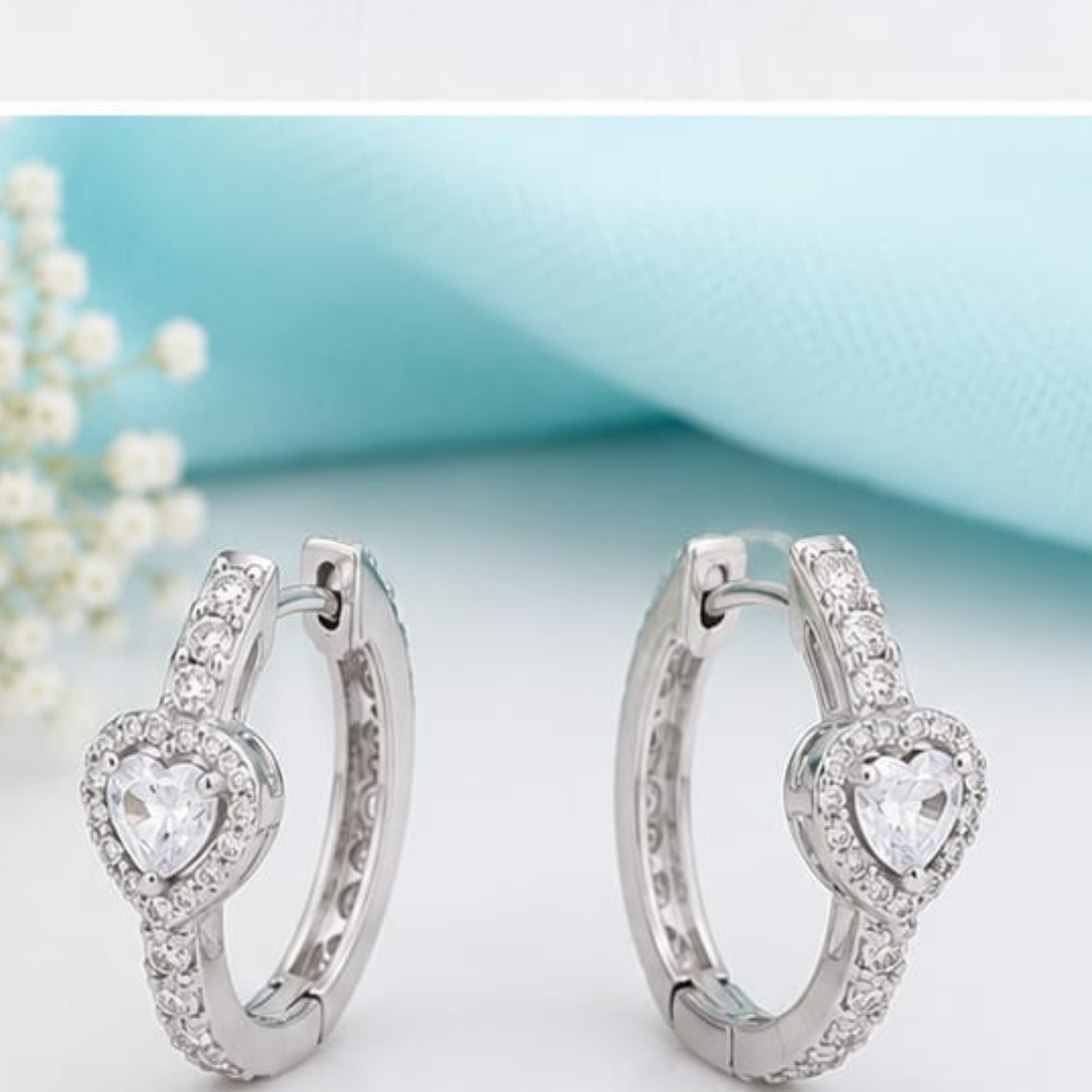Heart & Round Lab Grown Diamond Earrings