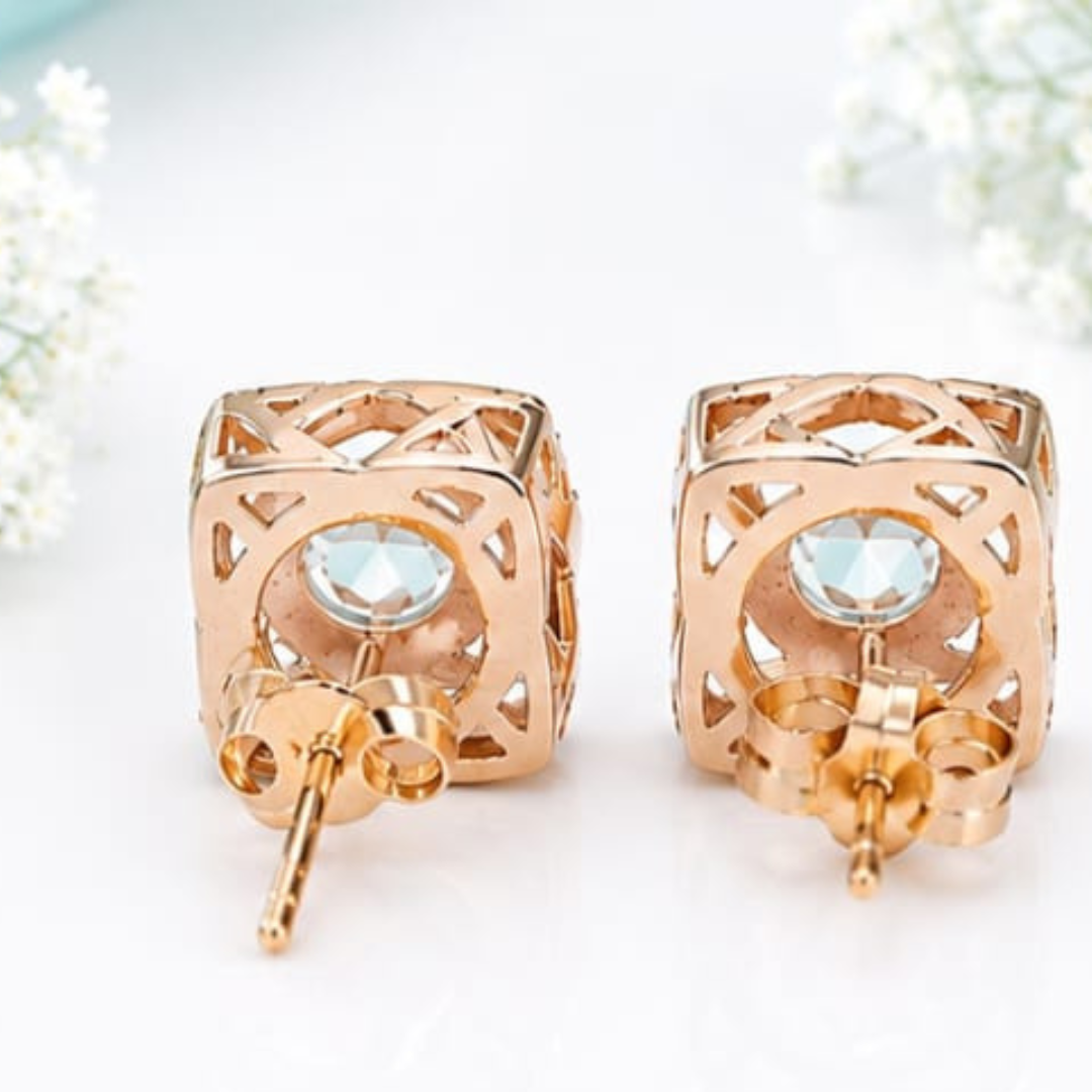 Round Solitaire Lab Grown Diamond Stud Earrings