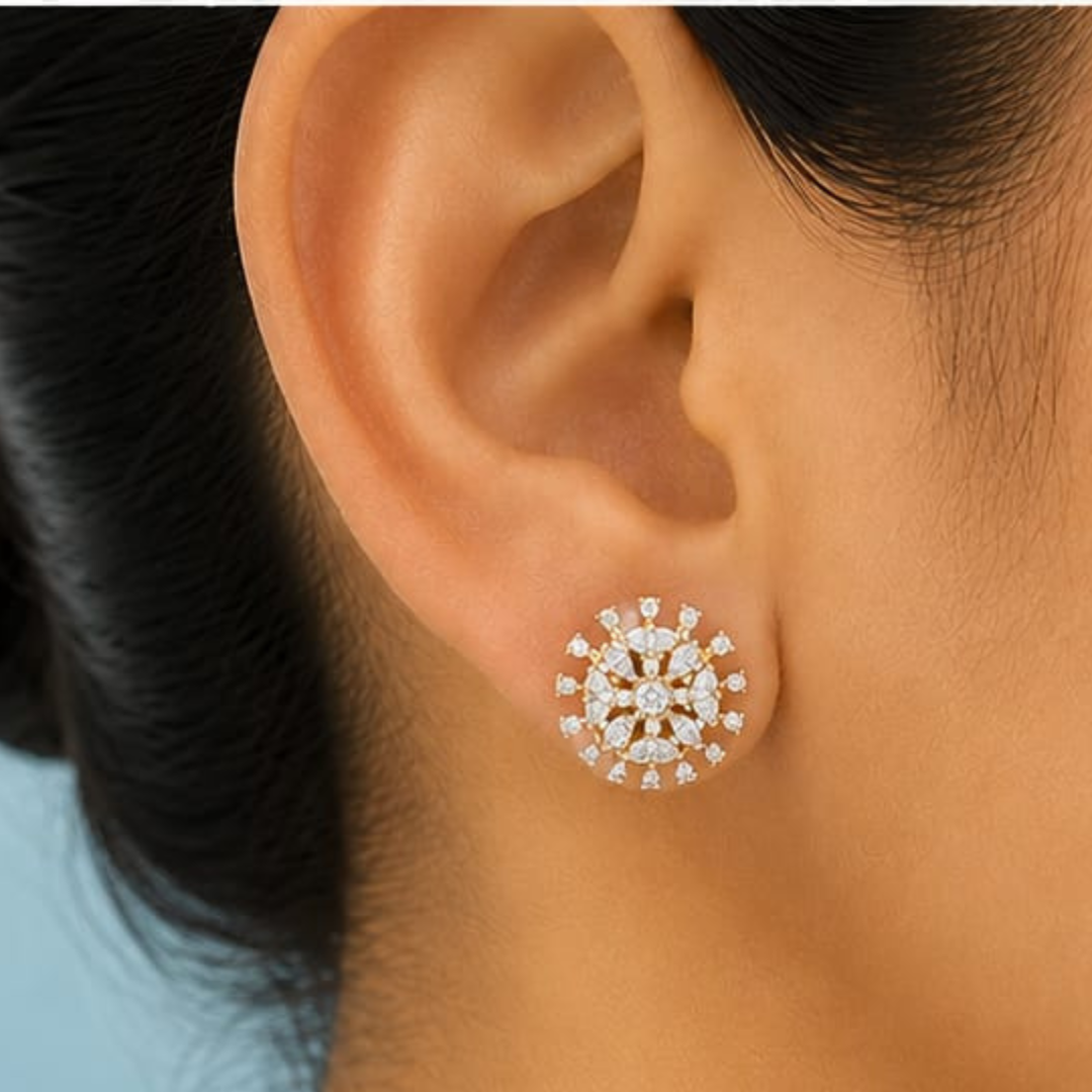 Pear & Round Lab Grown Diamond Earrings