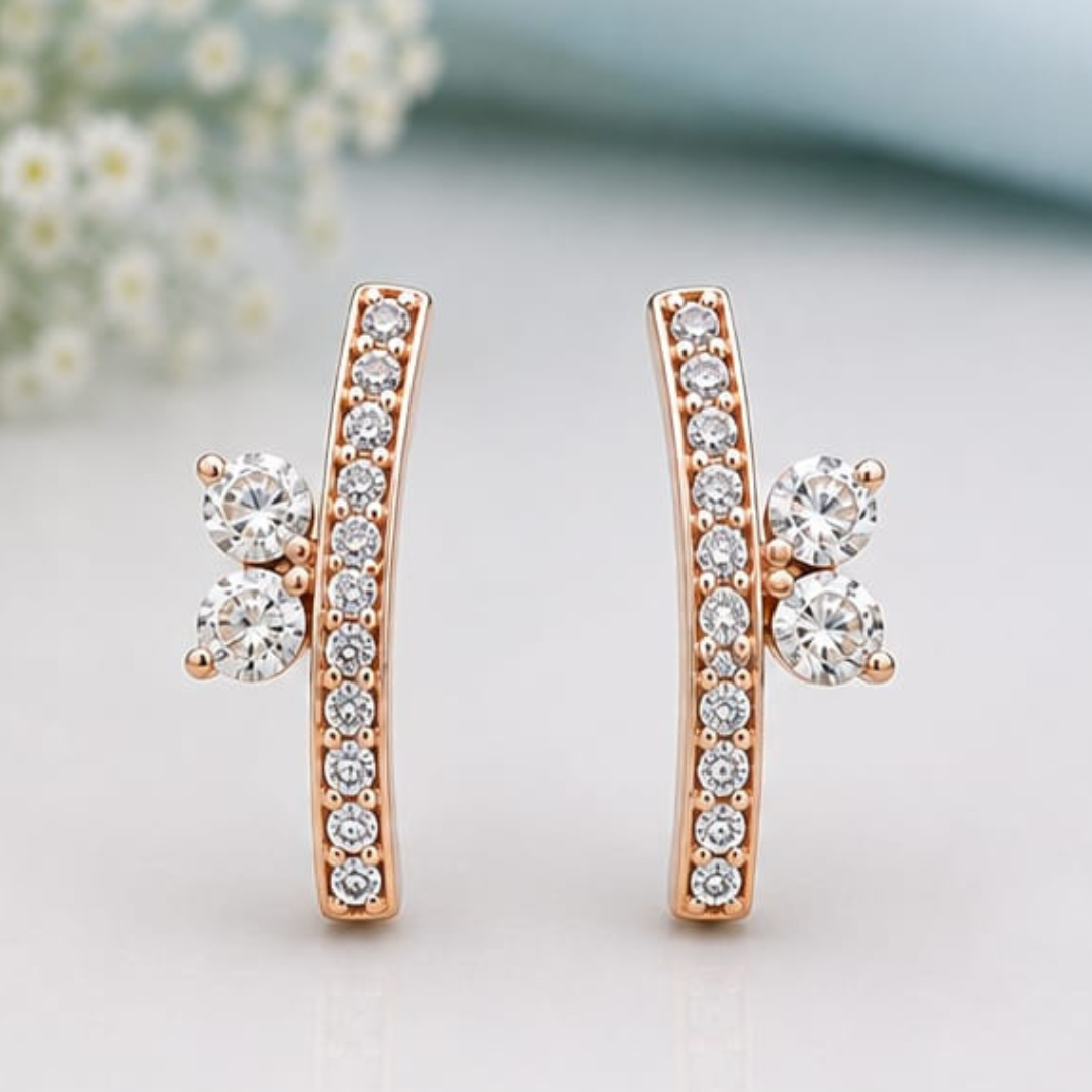Bali Pear & Round Lab Grown Diamond Earrings