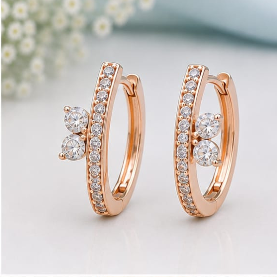 Bali Pear & Round Lab Grown Diamond Earrings