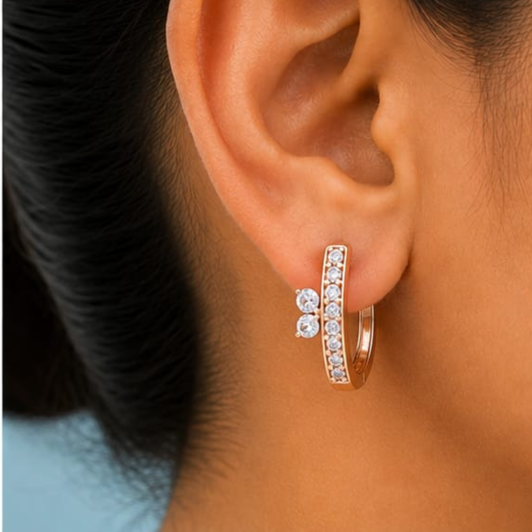 Bali Pear & Round Lab Grown Diamond Earrings