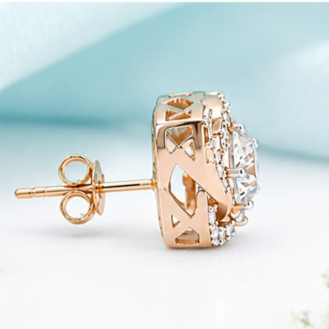 Round Solitaire Lab Grown Diamond Stud Earrings