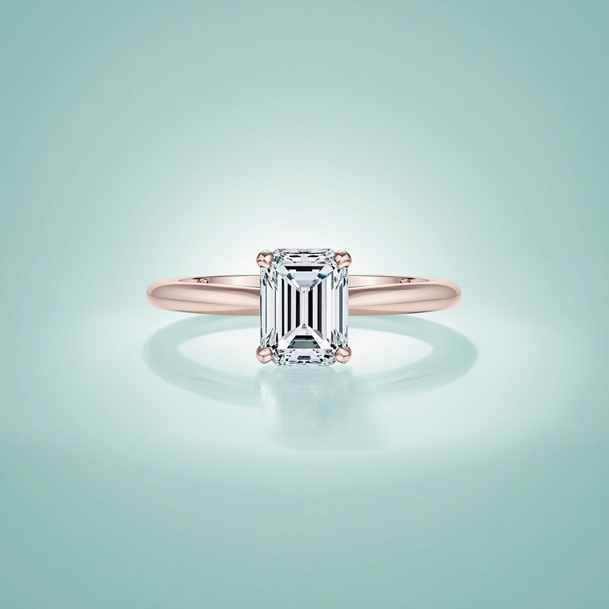 Emerald Shape Lab-Grown Diamond Gold Ring by Amulakhh Jewels
