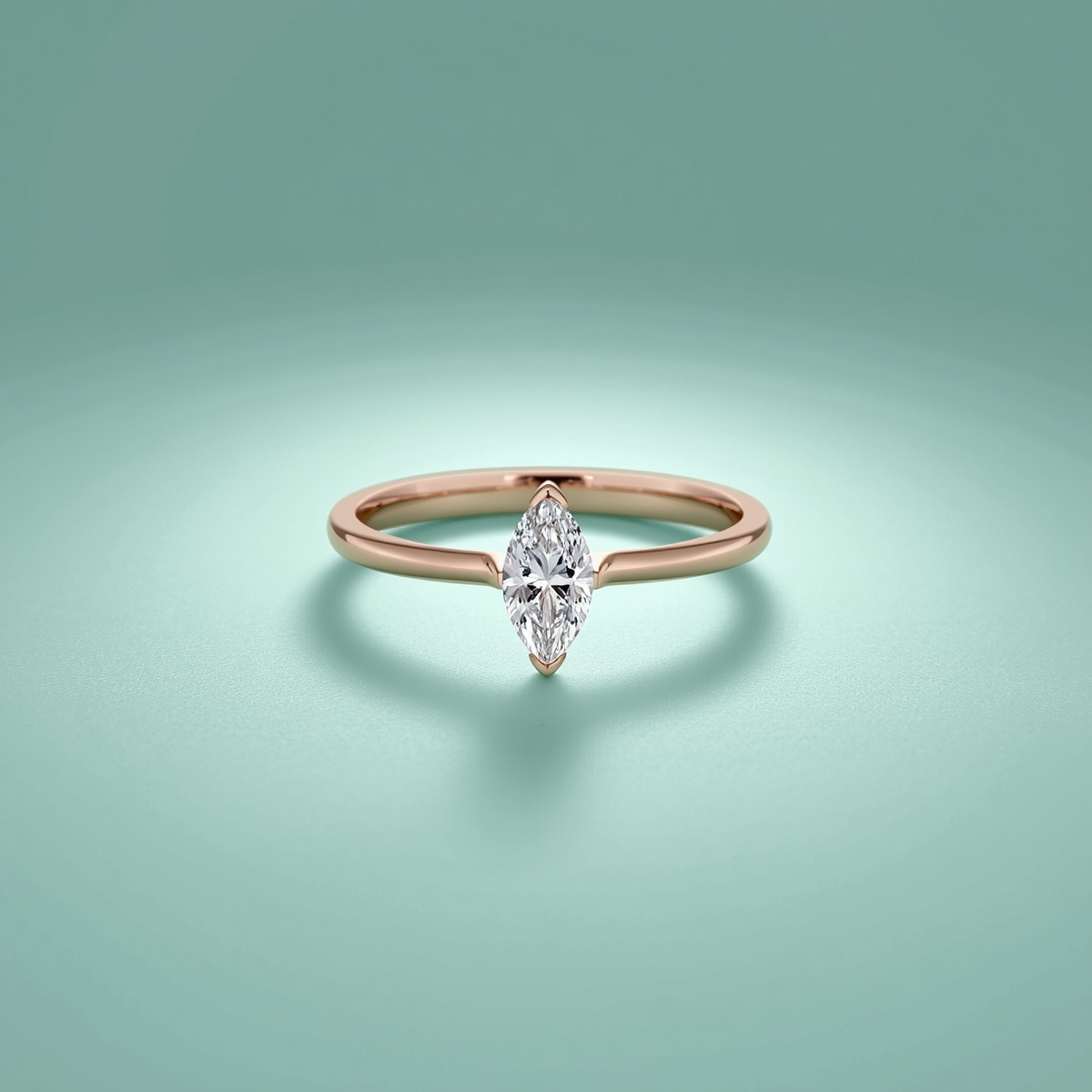 Marquise Shape Lab-Grown Diamond Gold Ring by Amulakhh Jewels