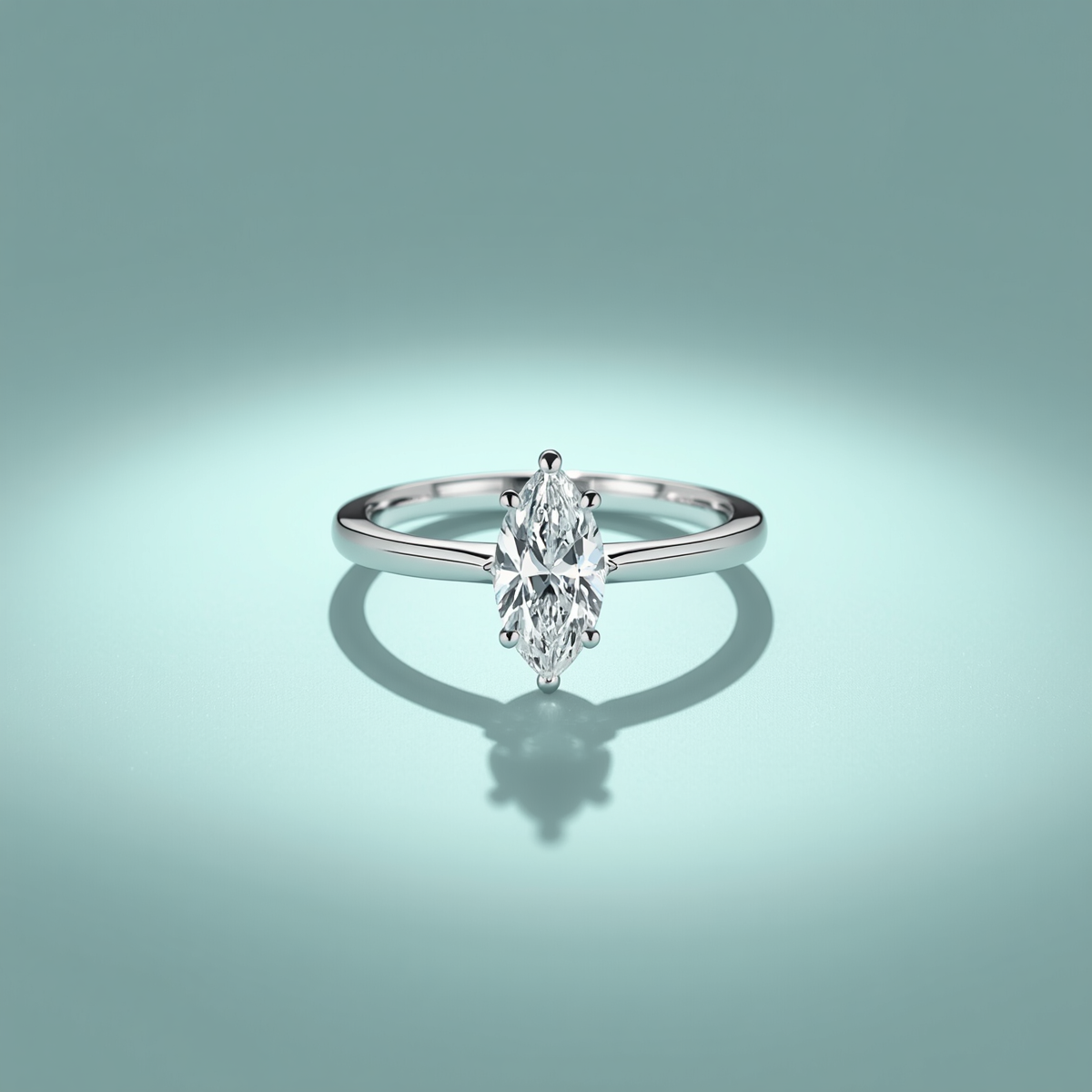 Gold Ring in Marquise Shape Diamond