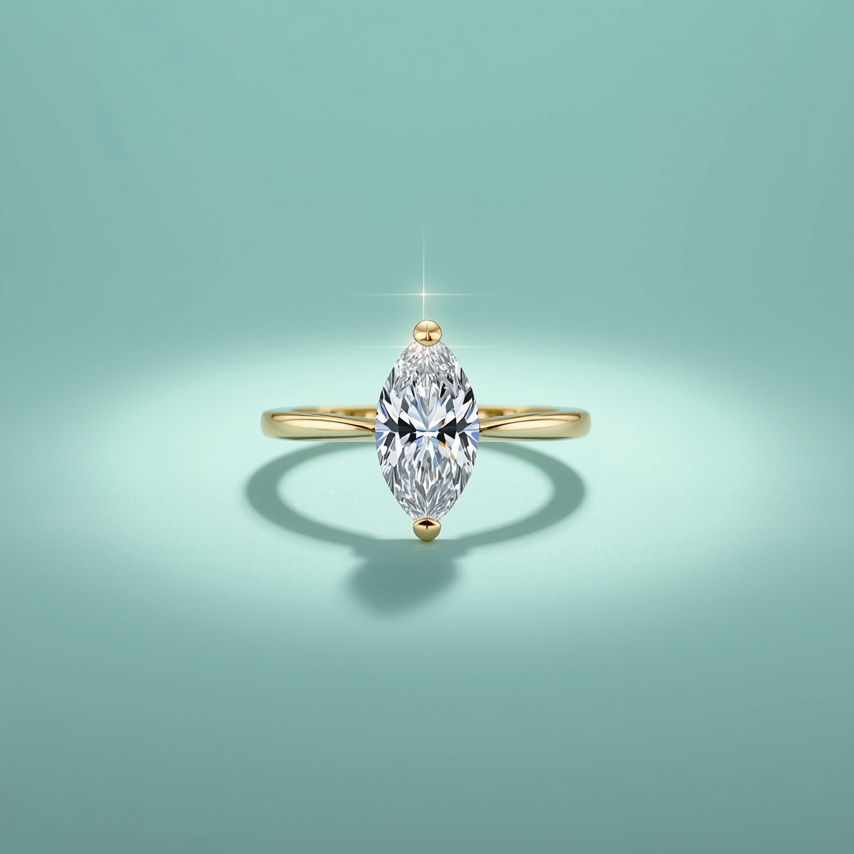 Gold Ring in Marquise Shape Diamond