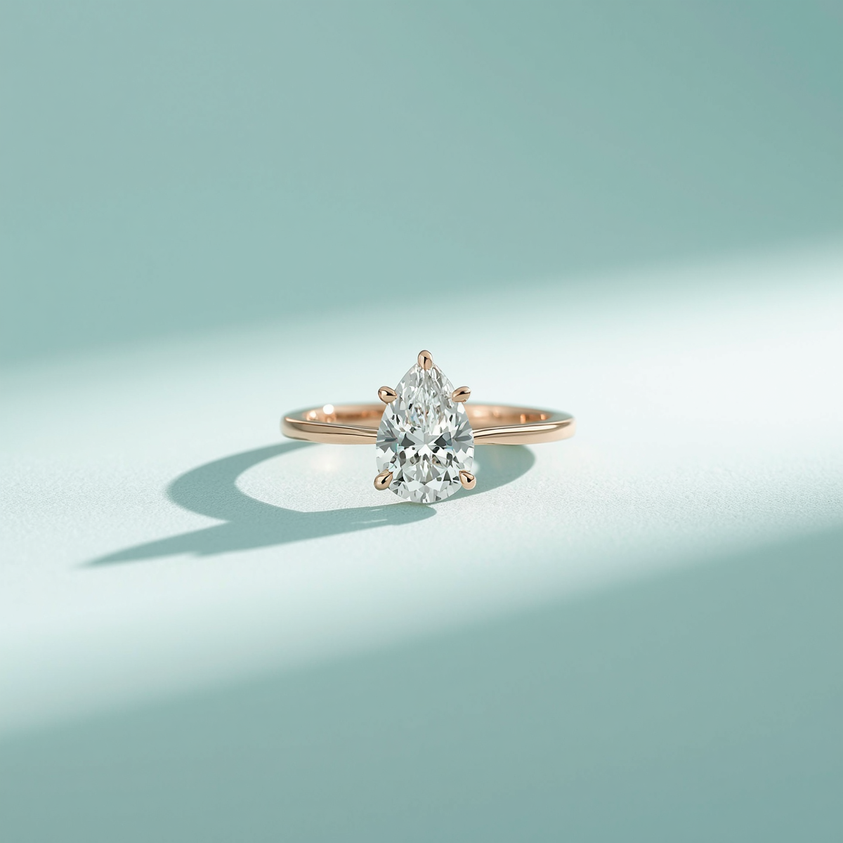 Pear Shape Lab-Grown Diamond Gold Ring by Amulakhh Jewels