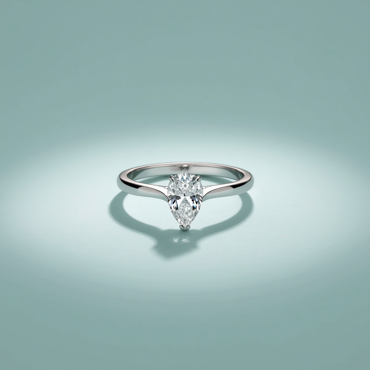 Gold Ring in Pear Shape Diamond
