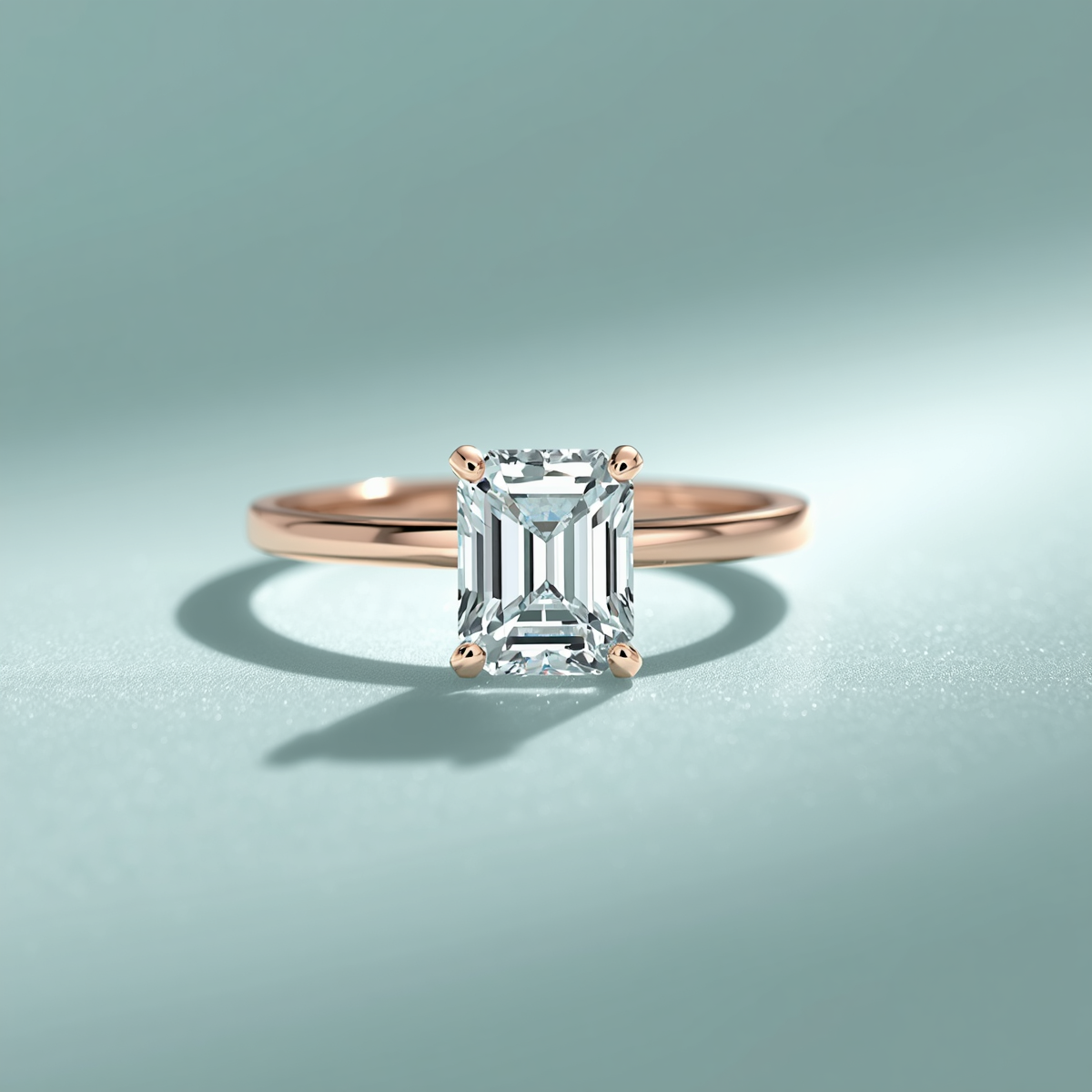 Gold Ring in Radiant Shape Diamond