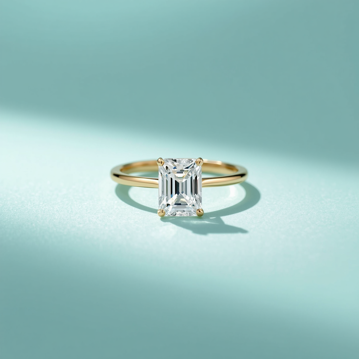 Radiant Shape Lab-Grown Diamond Gold Ring by Amulakhh Jewels