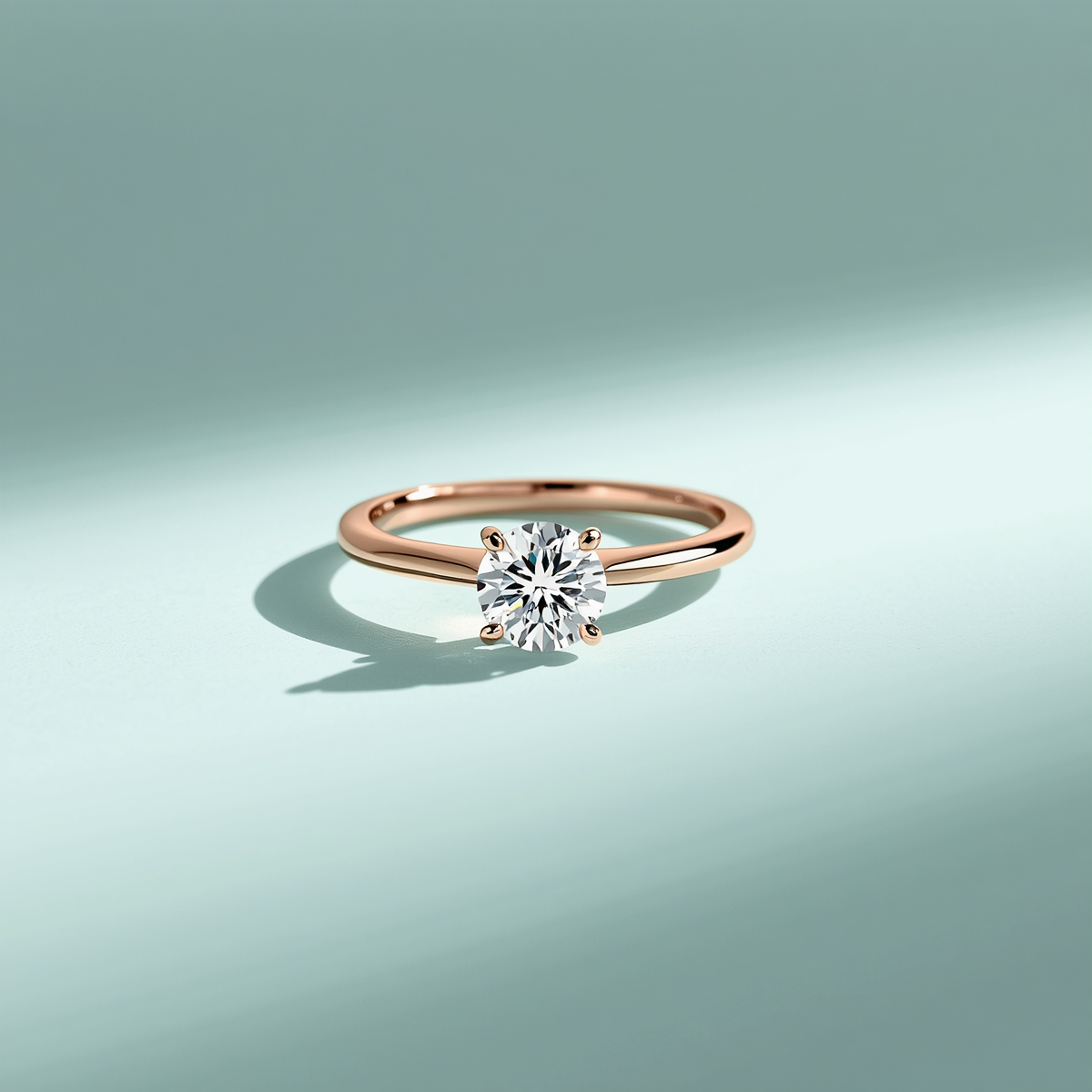 Gold Ring in Round Shape Diamond