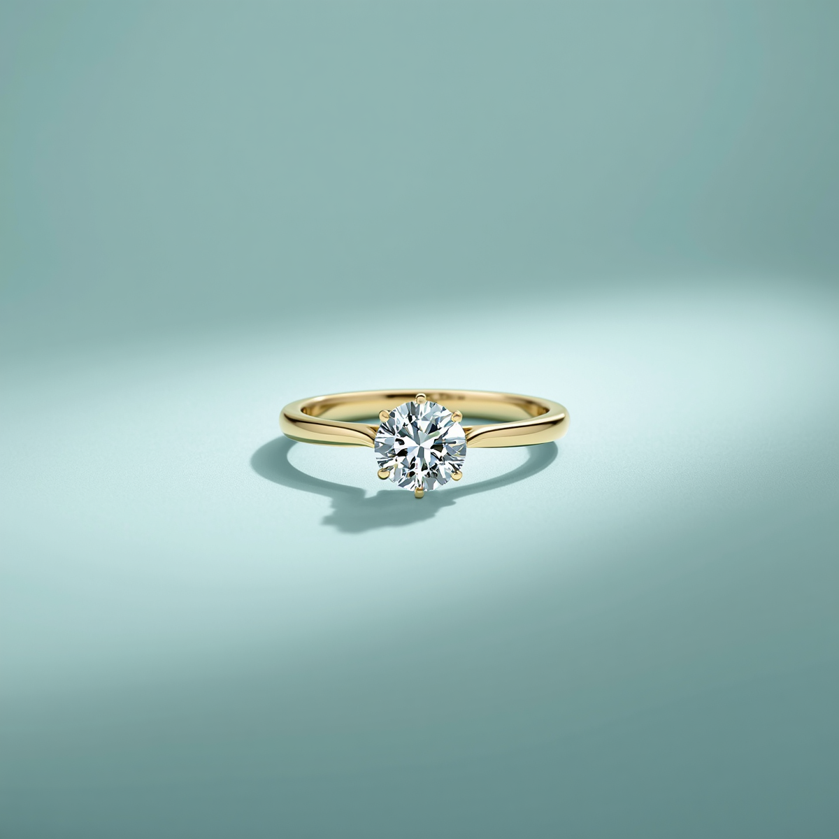 Gold Ring in Round Shape Diamond