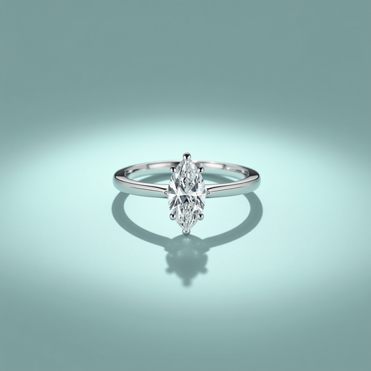 Marquise Cut Solitaire Lab Grown Diamond Ring